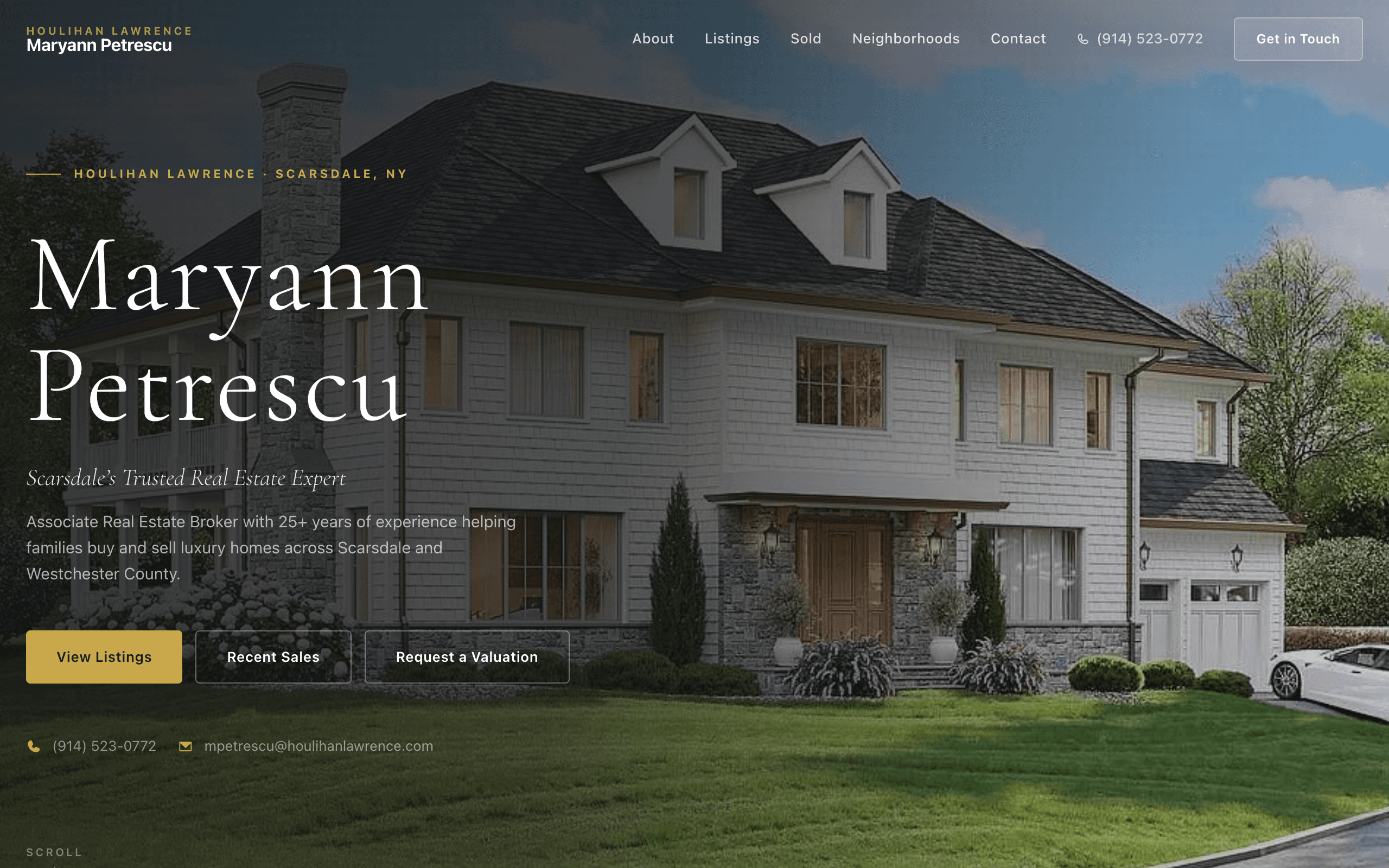 Maryann Petrescu Real Estate website screenshot